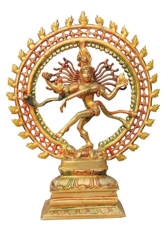 Shiv Ji Idol in Brass, Dancing (Nataraja), 17.3 inch – for Temple and Entrance