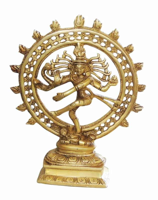 Nataraja Idol in Brass, Dancing (Nataraj), 9.2 inch – for Pooja Room