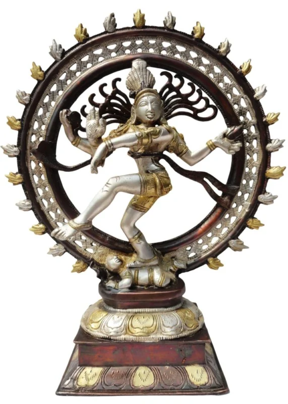Shiv Ji Idol in Brass, Dancing (Nataraja Tri), 14 inch – for Pooja Room
