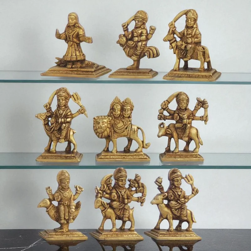 Durga Maa Idol in Brass (Nau Nine), 1.96 kg