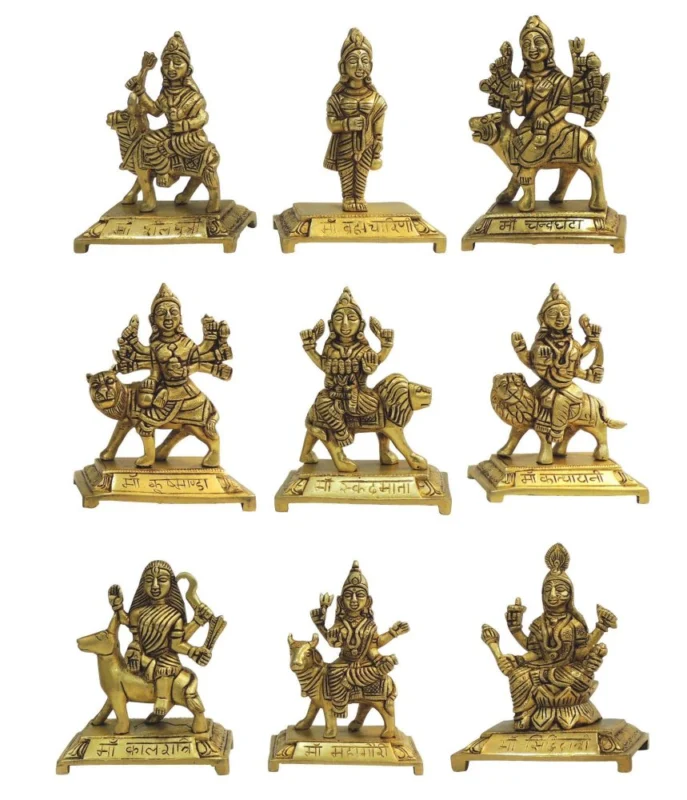 Durga Maa Idol in Brass (Nau Nine), 5.28 kg
