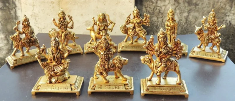 Durga Maa Idol in Brass (Nau Nine), 5.28 kg