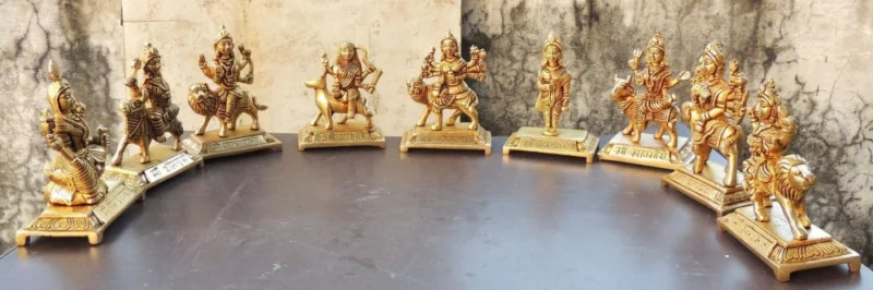 Durga Maa Idol in Brass (Nau Nine), 5.28 kg