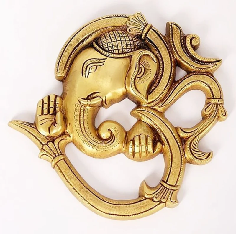 Ganesh Ji Idol in Brass, Bust (Face), 8.2 inch