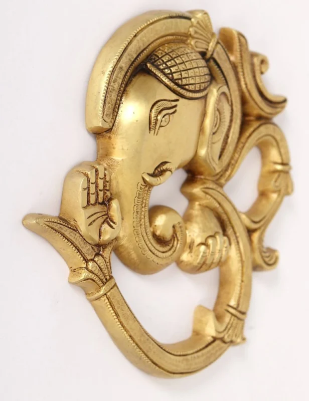 Ganesh Ji Idol in Brass, Bust (Face), 8.2 inch
