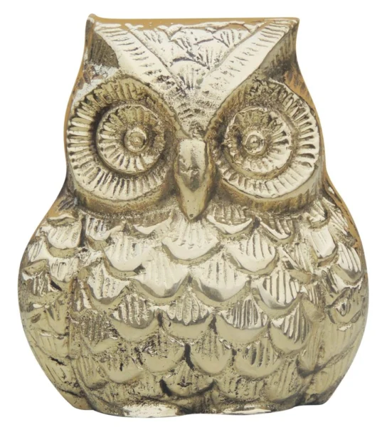 Brass Owl Showpiece, 3.5 inch, brass, Vedikcraft Moradabad