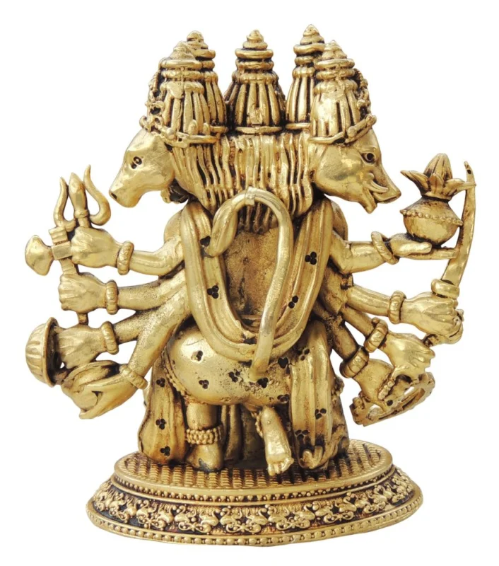 Hanuman Ji Idol in Brass (Panchmukhi), 5.5 inch