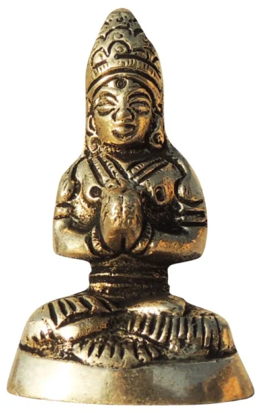 Parvati Ji Idol in Brass, 3 inch, brass, Vedikcraft Moradabad