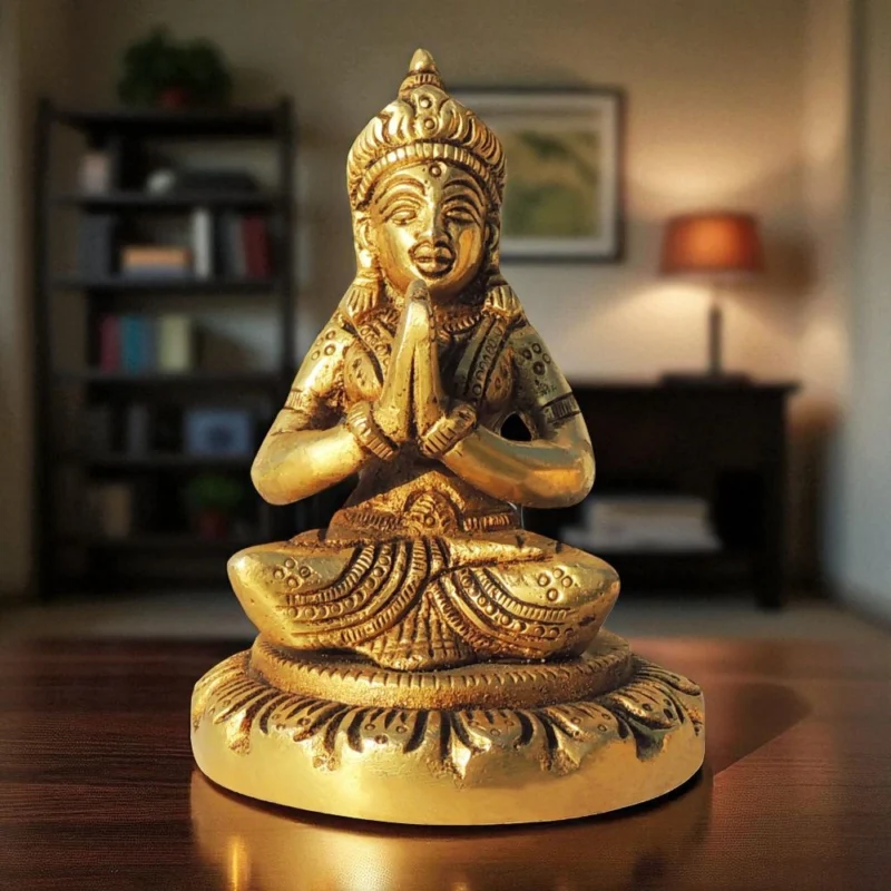 Parvati Ji Idol in Brass, 4 inch – for Home Mandir