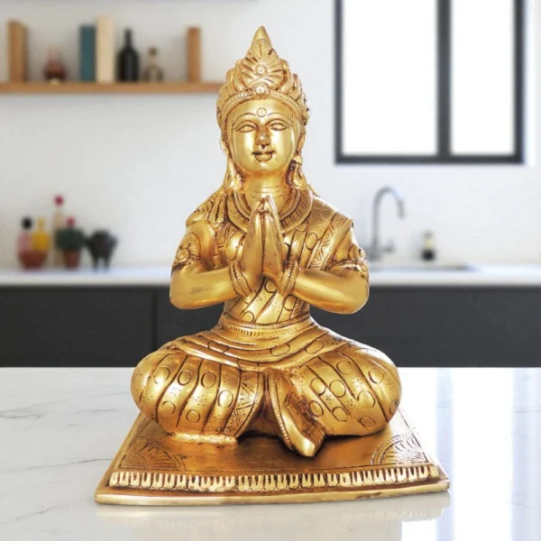 Parvati Ji Idol in Brass, 12.5 inch, brass, Vedikcraft Moradabad