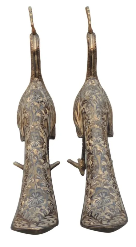 Brass Peacock Showpiece Pair, 10.5 inch, design AN253-C