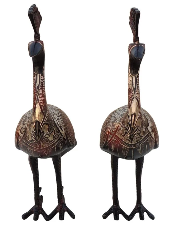 Brass Peacock Showpiece Pair, 13 inch, design AN251-D