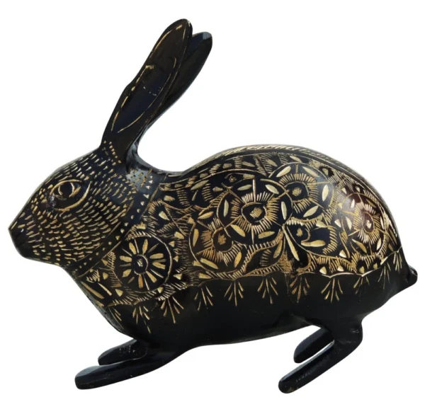 Brass Rabbit Showpiece, 5.5 inch, brass, Vedikcraft Moradabad