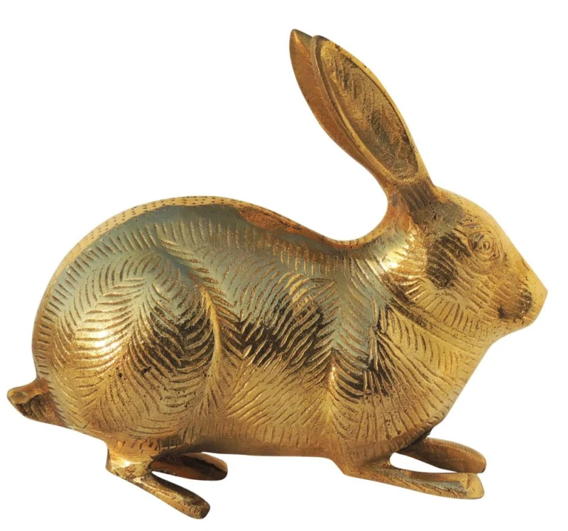 Brass Rabbit Showpiece, 6.5 inch, 1.38 kg
