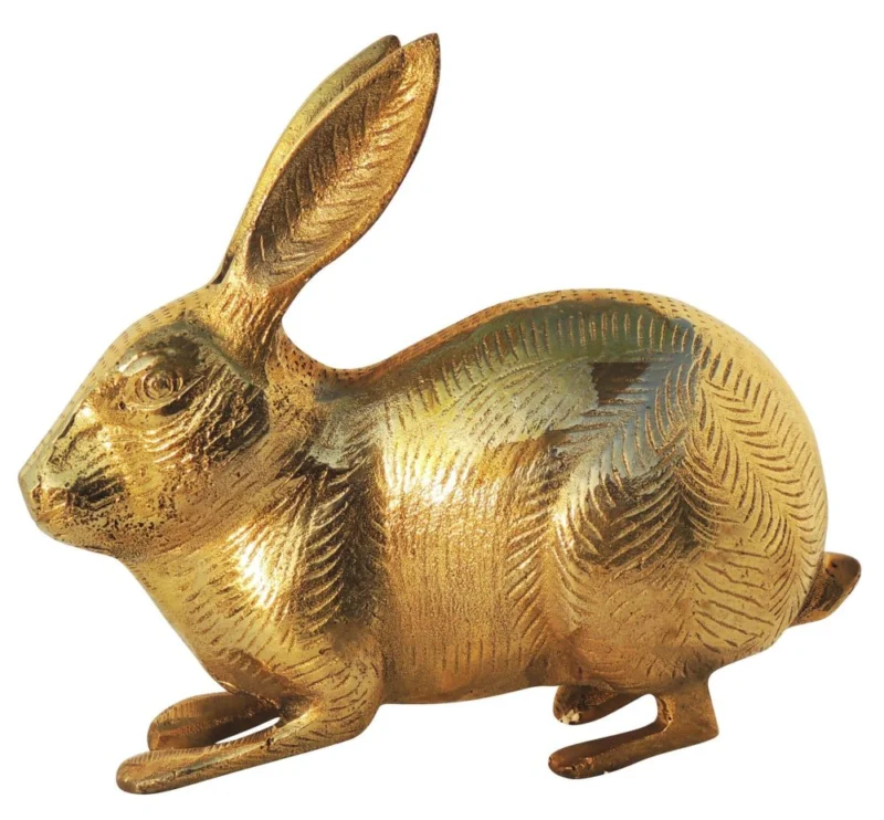 Brass Rabbit Showpiece, 6.5 inch, 1.38 kg – for Table Décor