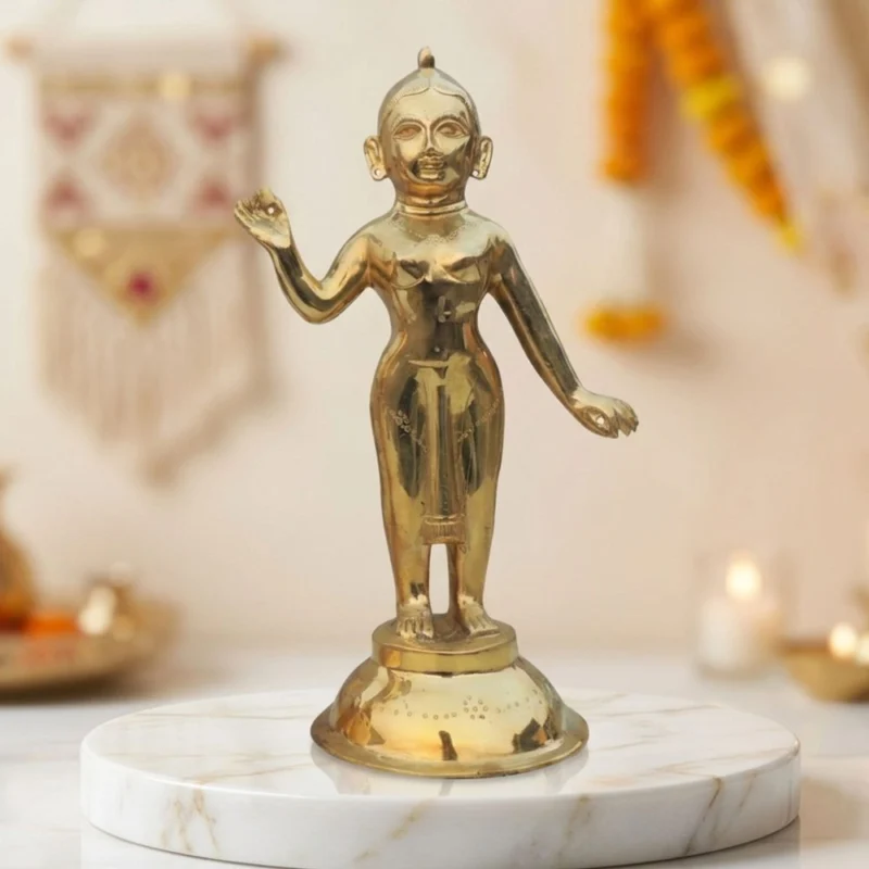 Radha Krishna Idol in Brass, 11.5 inch, 2.12 kg – for Pooja Room