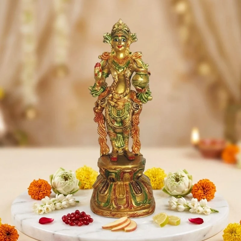 Radha Krishna Idol in Brass, 11 inch, 2.24 kg – for Pooja Room
