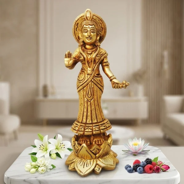 Radha Krishna Idol in Brass, 6.6 inch, brass, Vedikcraft Moradabad