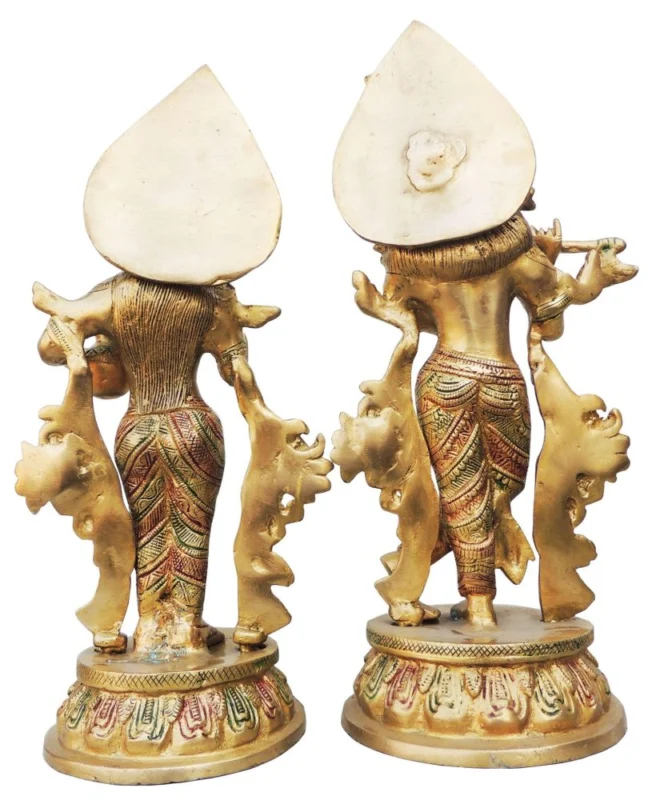 Radha Krishna Idol in Brass, 13 inch