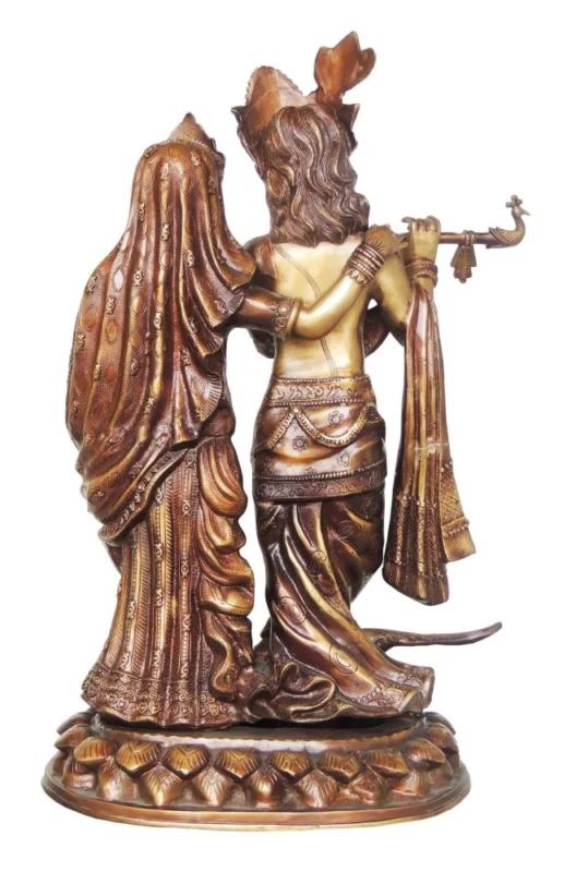 Radha Krishna Idol in Brass, 30 inch