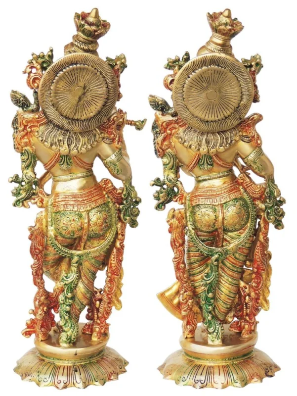 Radha Krishna Idol in Brass, 28.54 kg