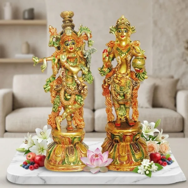 Radha Krishna Idol in Brass, 5.62 kg, brass, Vedikcraft Moradabad