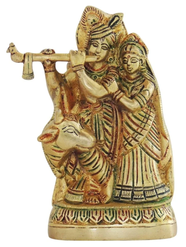 Radha Krishna Idol in Brass, 6 inch, 2 kg