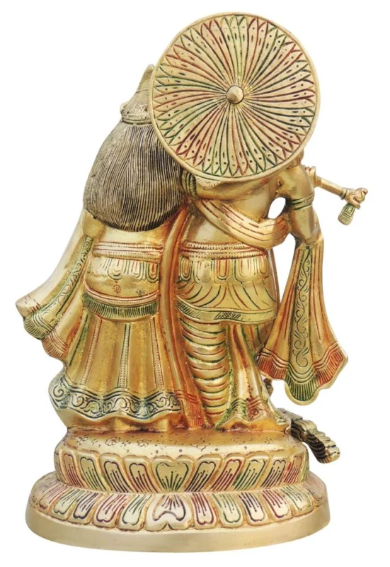 Radha Krishna Idol in Brass, 11.5 inch, 5.8 kg