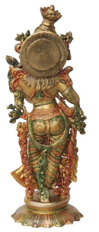 Radha Krishna Idol in Brass, 24.7 inch