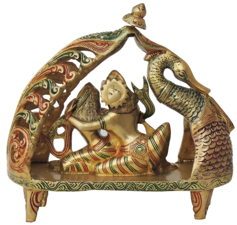 Radha Krishna Idol in Brass (Radhe), 3.32 kg