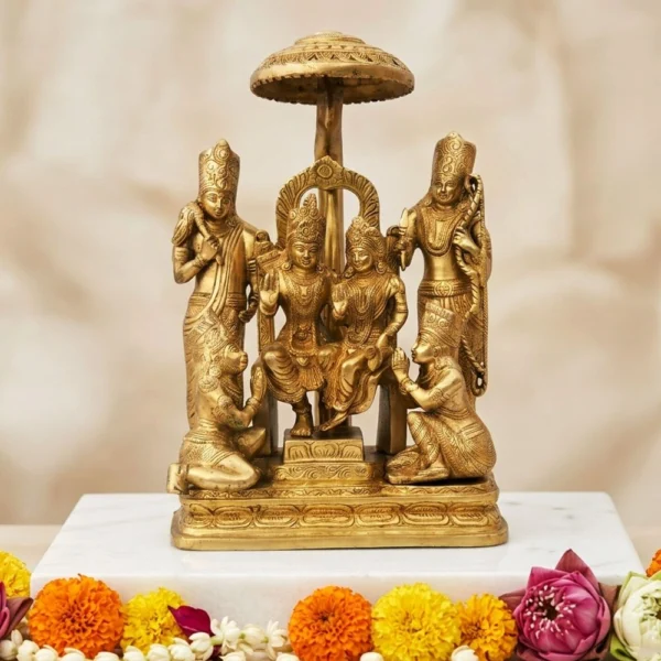 Ram Darbar Idol in Brass, 15 inch, brass, Vedikcraft Moradabad