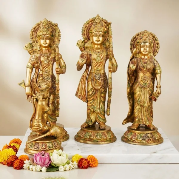 Ram Darbar Idol in Brass, 15.3 inch, brass, Vedikcraft Moradabad