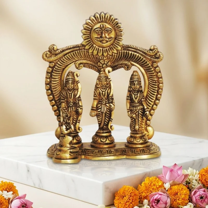 Ram Darbar Idol in Brass, 5.5 inch, 680 g – for Home Mandir