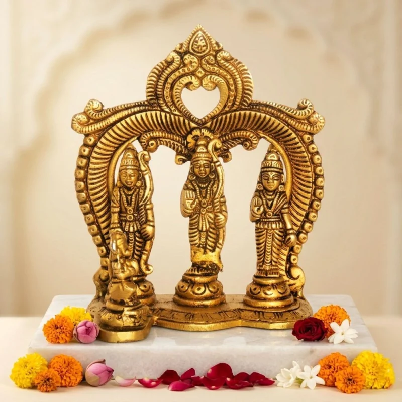 Ram Darbar Idol in Brass, 5.5 inch, 660 g – for Home Mandir