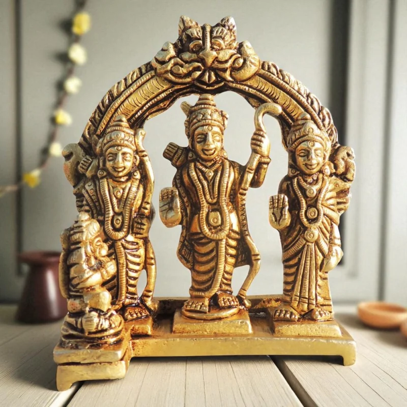 Ram Darbar Idol in Brass, 4.5 inch, 580 g – for Home Mandir