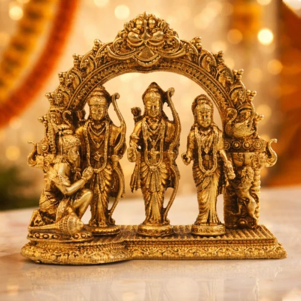 Ram Darbar Idol in Brass, 4 inch, 290 g, brass, Vedikcraft Moradabad