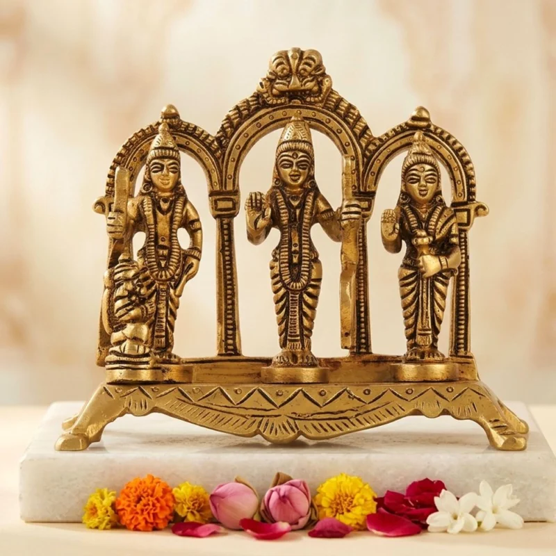 Ram Darbar Idol in Brass, 4.5 inch, 600 g – for Home Mandir