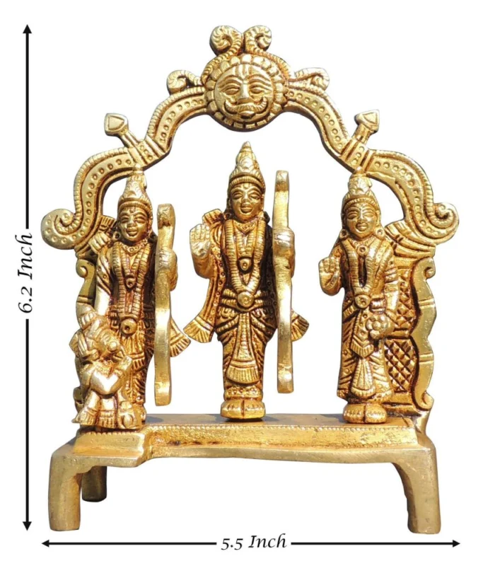 Ram Darbar Idol in Brass, 6.2 inch
