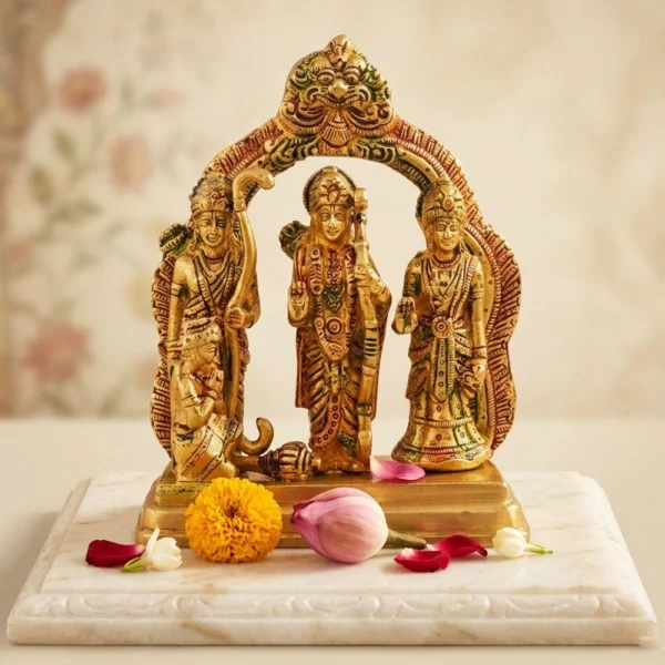 Ram Darbar Idol in Brass, 1.58 kg, brass, Vedikcraft Moradabad
