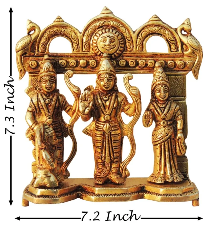 Ram Darbar Idol in Brass, 7.3 inch