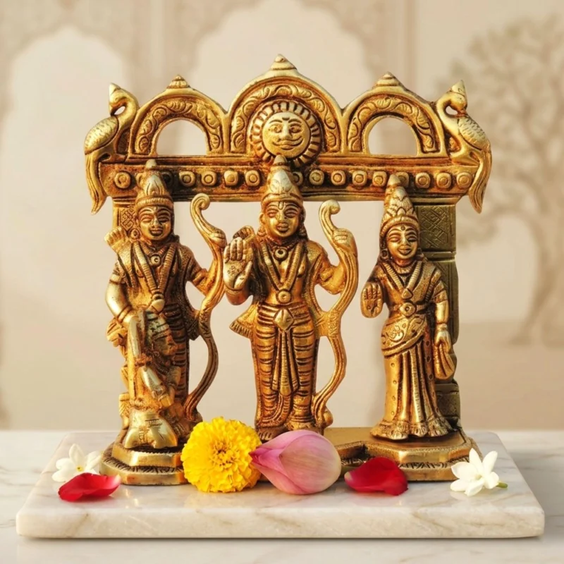 Ram Darbar Idol in Brass, 7.3 inch – for Home Mandir