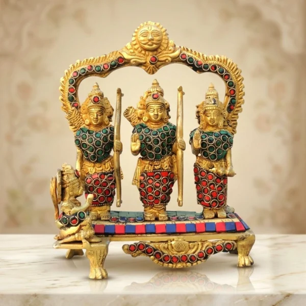 Ram Darbar Idol in Brass, 9 inch, 2.45 kg, brass, Vedikcraft Moradabad