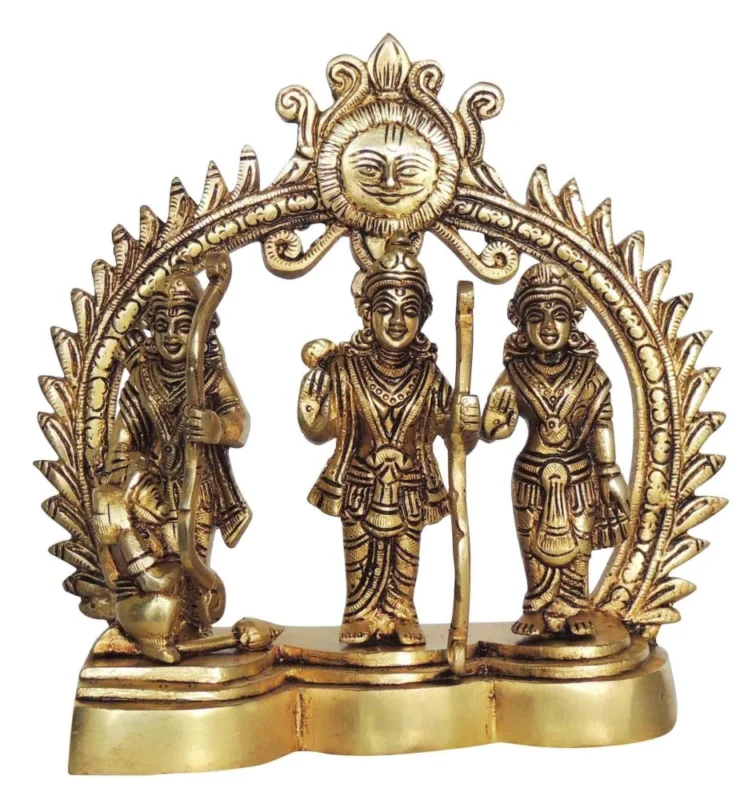 Ram Darbar Idol in Brass, 7.5 inch
