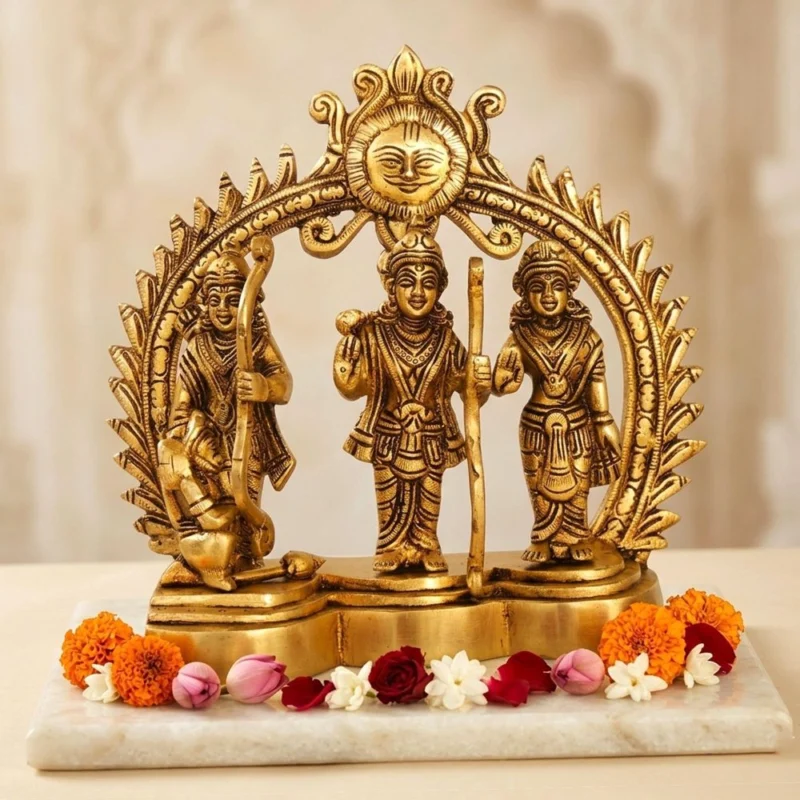 Ram Darbar Idol in Brass, 7.5 inch – for Home Mandir