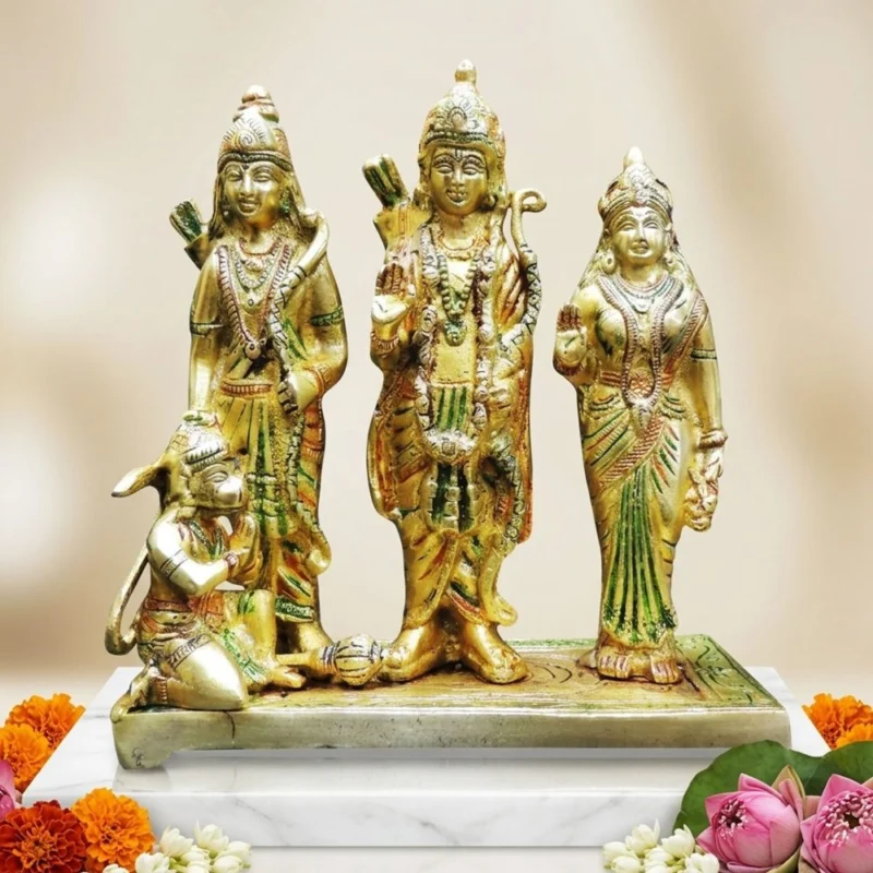 Ram Darbar Idol in Brass, 8 inch – for Pooja Room