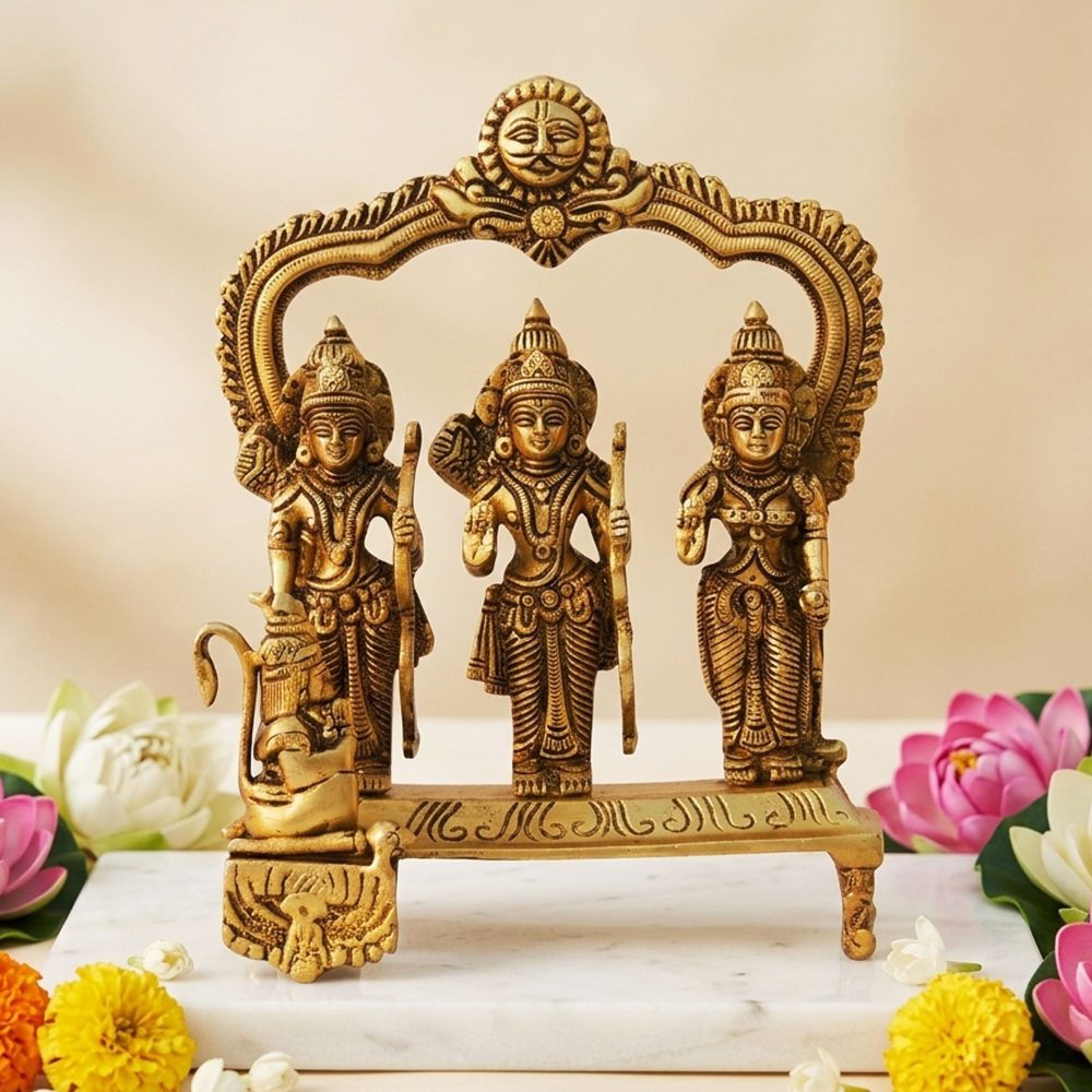 Ram Darbar Idol in Brass, 9.2 inch, brass, Vedikcraft Moradabad