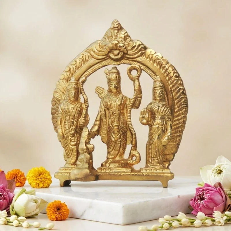 Ram Darbar Idol in Brass, 4.5 inch, 400 g – for Home Mandir