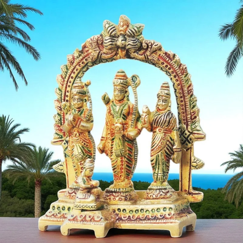 Ram Darbar Idol in Brass (Dharbar Same), 5.5 inch – for Home Mandir