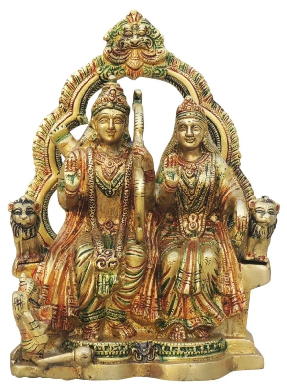 Ram Darbar Idol in Brass, Seated (Seeta)