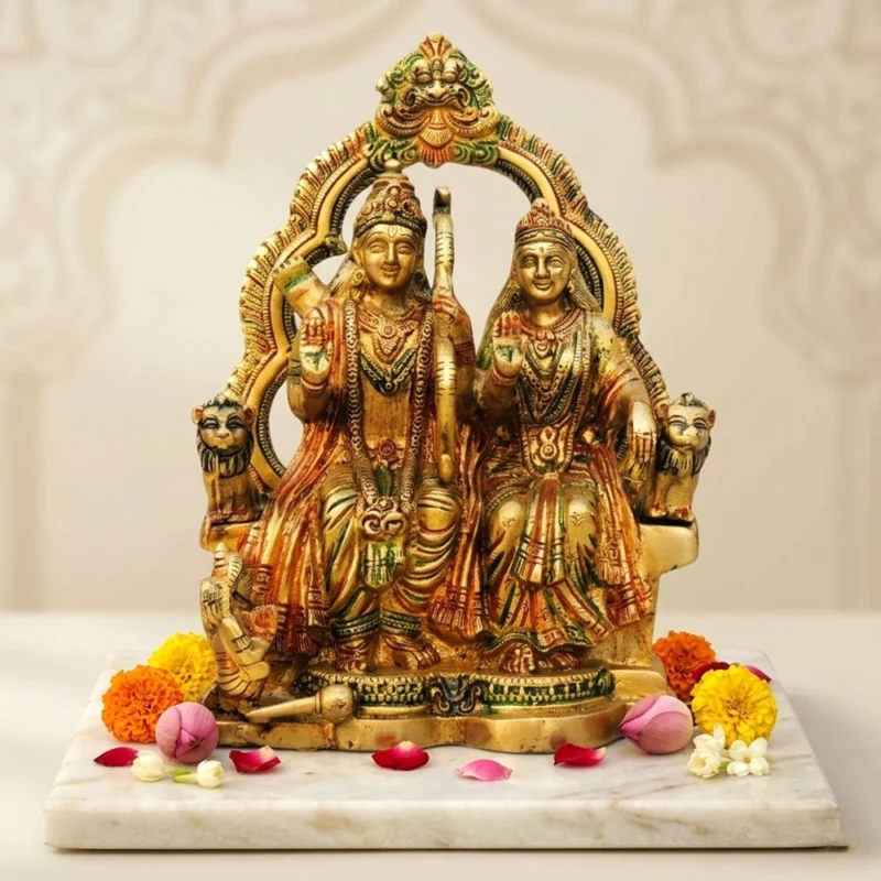 Ram Darbar Idol in Brass, Seated (Seeta)